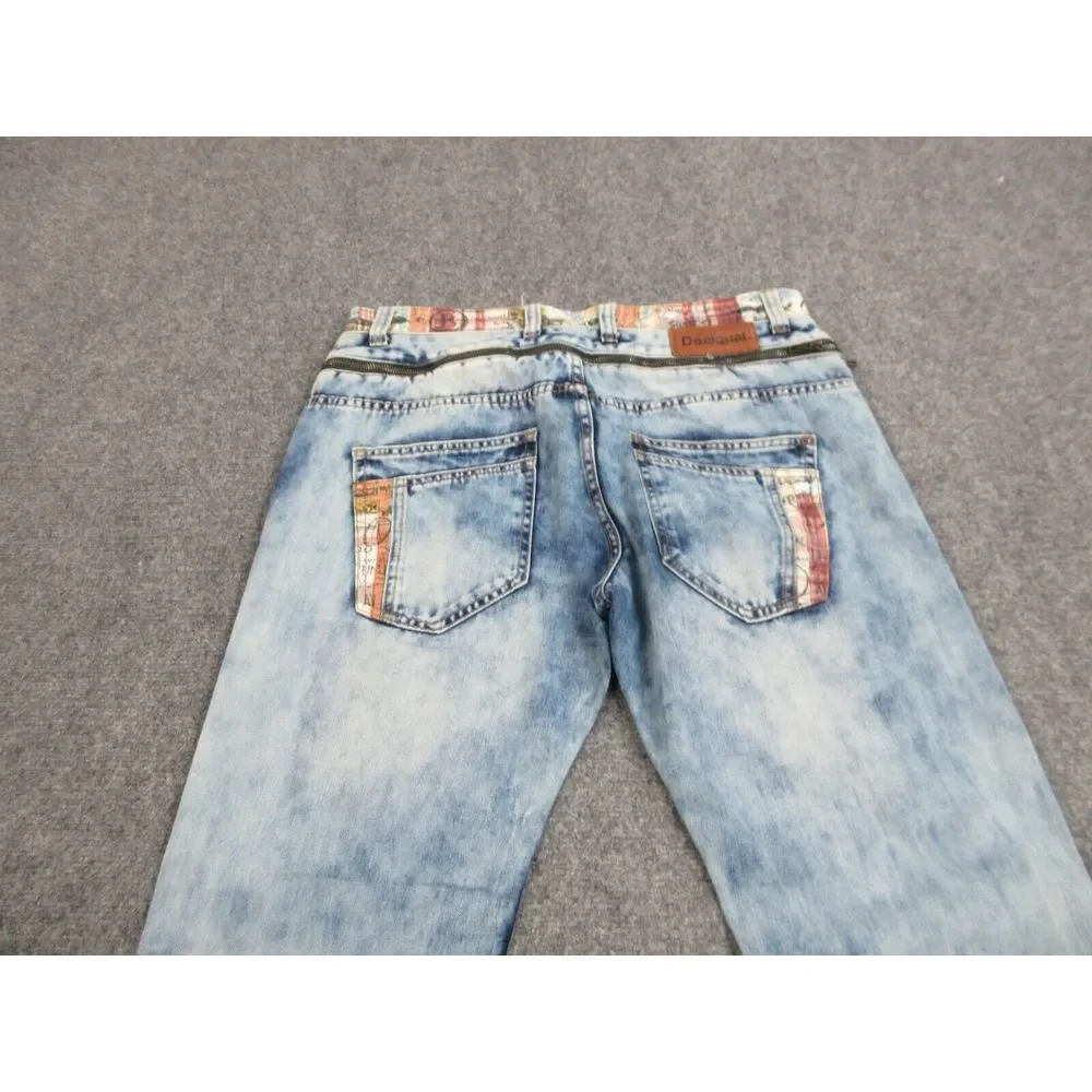 Desigual Pants Mens 36 Blue‎ Denim Jeans Straight Regular Fit Button Fly 36X31